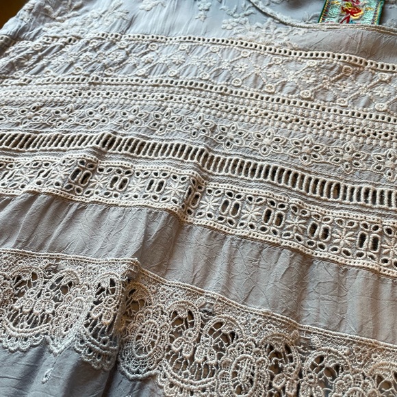 Johnny Was Blue Embroidered Top - Picture 4 of 5